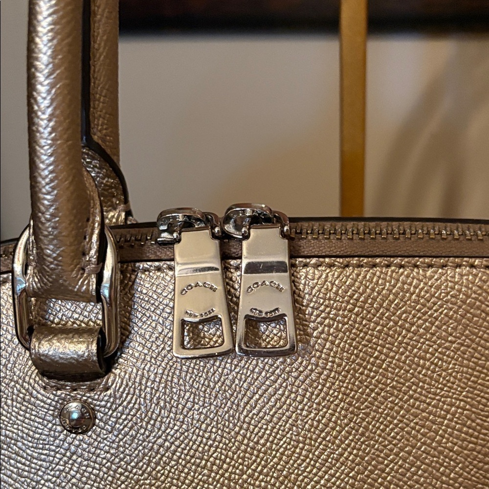 Coach Metallic Dome Satchel - Gold - Picture 3 of 16